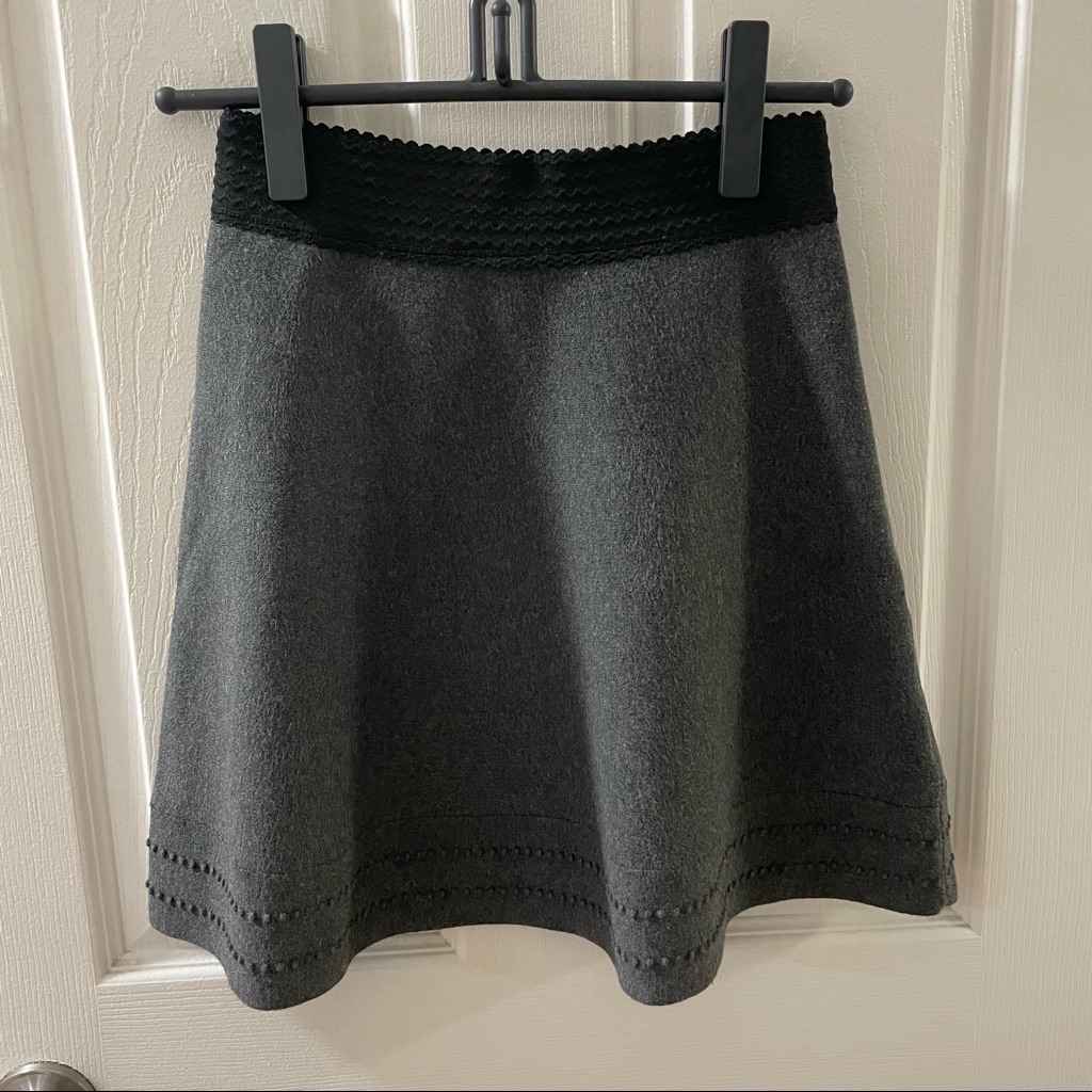 Club Monaco Mireva A-Line Skirt-Charcoal /Blk Xs